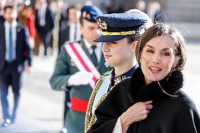 Royals At The Military Easter At The Royal Palace - Madrid