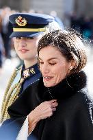 Royals At The Military Easter At The Royal Palace - Madrid