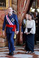 Royals At The Military Easter At The Royal Palace - Madrid