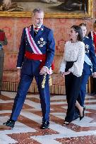 Royals At The Military Easter At The Royal Palace - Madrid