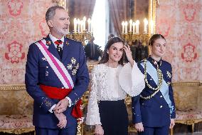 Royals At The Military Easter At The Royal Palace - Madrid