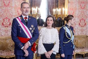 Royals At The Military Easter At The Royal Palace - Madrid