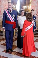 Royals At The Military Easter At The Royal Palace - Madrid