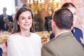 Royals At The Military Easter At The Royal Palace - Madrid