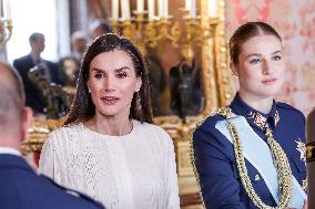 Royals At The Military Easter At The Royal Palace - Madrid