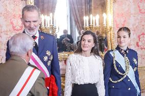Royals At The Military Easter At The Royal Palace - Madrid