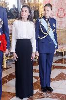 Royals At The Military Easter At The Royal Palace - Madrid