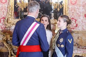 Royals At The Military Easter At The Royal Palace - Madrid