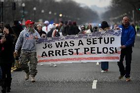 Prominent January 6 defendants march to the US Capitol to mark 5 years since attack