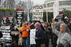 Protesters gather to denounce Trump administration's actions in venezuela