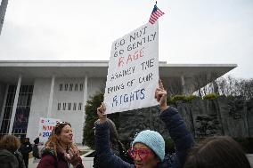 Protesters gather to denounce Trump administration's actions in venezuela