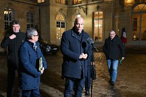 Meeting Between The Prime Minister And Agricultural Unions - Paris