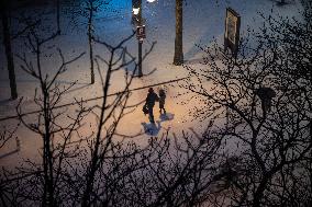 Snowfall Blankets Paris - France
