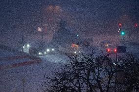 Snowfall Blankets Paris - France