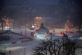 Snowfall Blankets Paris - France