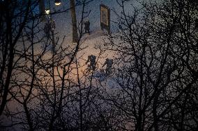 Snowfall Blankets Paris - France