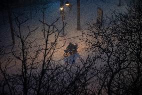 Snowfall Blankets Paris - France