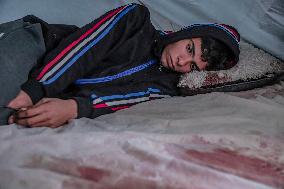 Displaced Palestinians at Gaza Seaport