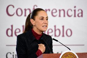 Mexican President Claudia Sheinbaum Holds Briefing Conference - Mexico