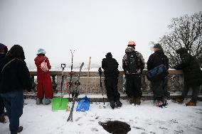 Slip Under Snow in Montmartre - Paris