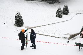 Slip Under Snow in Montmartre - Paris