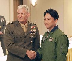 Japan defense minister in Okinawa