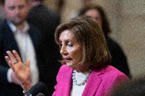 DC: Former Speaker Nancy Pelosi Speaks To Reporters after classified hearing on on the Venezuela operation