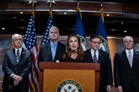 DC: Speaker Mike Johnson Speaks To Reporters During Weekly Capitol Hill Press Conference