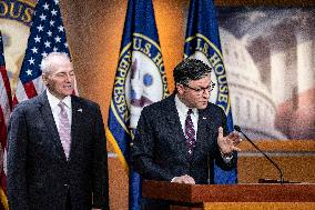DC: Speaker Mike Johnson Speaks To Reporters During Weekly Capitol Hill Press Conference