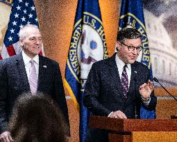 DC: Speaker Mike Johnson Speaks To Reporters During Weekly Capitol Hill Press Conference