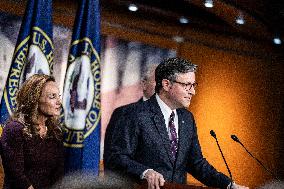 DC: Speaker Mike Johnson Speaks To Reporters During Weekly Capitol Hill Press Conference