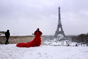 Paris Under The Snow - Eiffel Tower