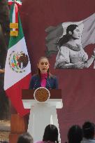 Unveil Ceremony Statues of Heroic Mexican Women - Mexico