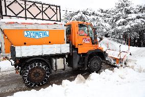 Snowfall in Chrea Mountains - Algeria
