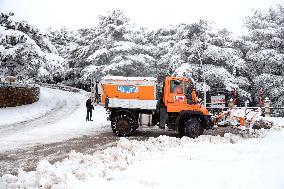 Snowfall in Chrea Mountains - Algeria