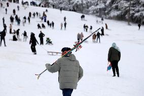 Snowfall in Chrea Mountains - Algeria