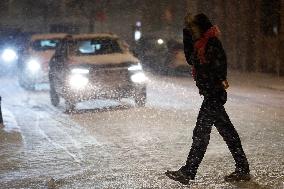 Snowfall in Lille - France
