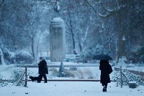 Snowfall in Lille - France
