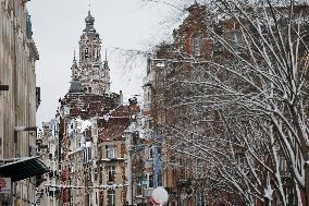 Snowfall in Lille - France
