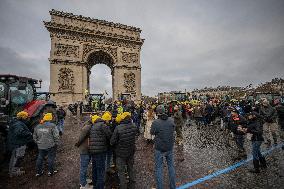 Several Dozen Farmers From The Coordination Rurale Arriving In Paris