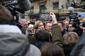 Yael Braun-Pivet Heckled Outside French National Assembly - Paris