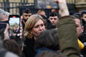 Yael Braun-Pivet Heckled Outside French National Assembly - Paris