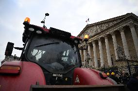 Farmers Protest In Front Of The National Assembly - Paris