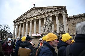 Farmers Protest In Front Of The National Assembly - Paris