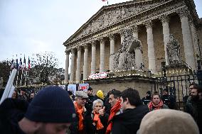 Farmers Protest In Front Of The National Assembly - Paris