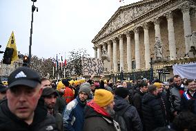 Farmers Protest In Front Of The National Assembly - Paris