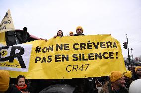 Farmers Protest In Front Of The National Assembly - Paris