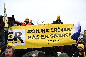 Farmers Protest In Front Of The National Assembly - Paris