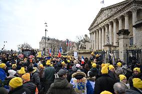 Farmers Protest In Front Of The National Assembly - Paris