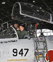 Japan defense minister visits ASDF base in Okinawa Pref.